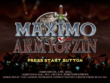 Maximo vs Army of Zin screen shot title